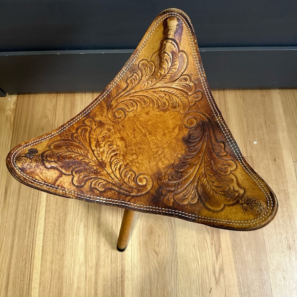 Real leather stool - Picture 3 of 3